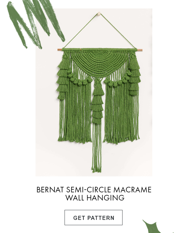 Bernat Semi-Circle Macrame Wall Hanging. GET PATTERN.