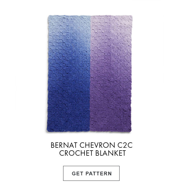 Bernat Chevron C2C Crochet Blanket. GET PATTERN.