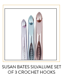 Susan Bates Silvalume Set of 3 Crochet Hooks.