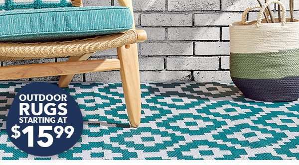  Outdoor Rugs Starting at $15.99.