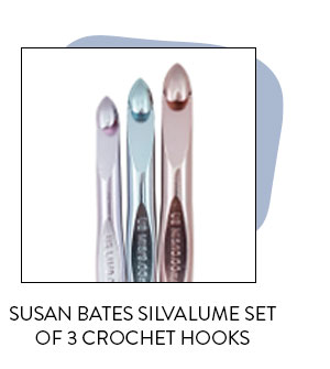 Susan Bates Silvalume Set of 3 Crochet Hooks