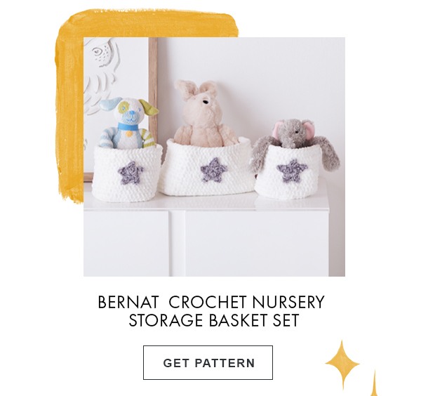 Bernat Crochet Nursery Storage Basket Set. GET PATTERN.