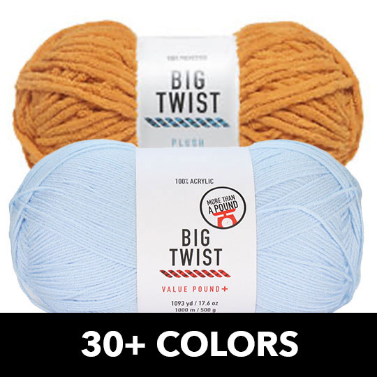 Big Twist Plush and Pound Plus Yarn. 30+ Colors.
