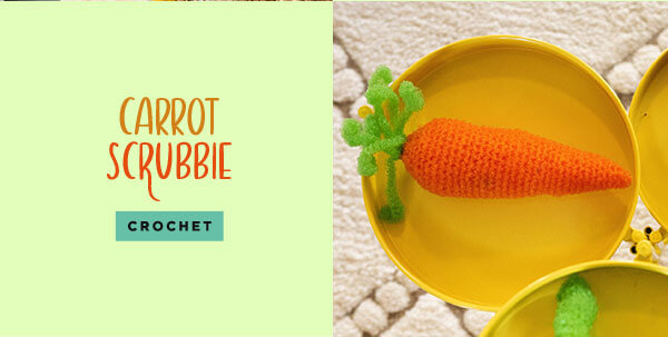 Carrot Scrubbie. CROCHET.