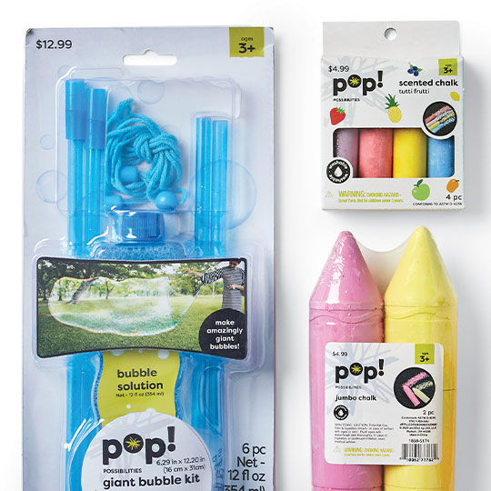 POP! Sidewalk Chalk and Bubbles.