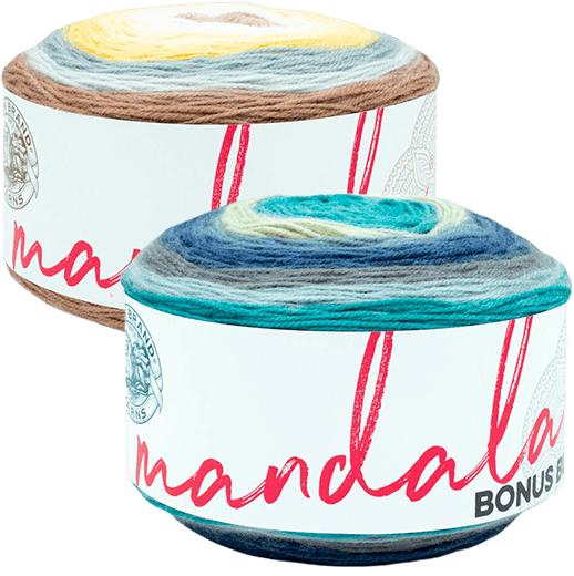 $12.99 ea. PLUS EXTRA 25% OFF WITH COUPON. Lion Brand Mandala Bonus Bundle of Yarn. Reg. $16.99-17.99 ea. SHOP ALL