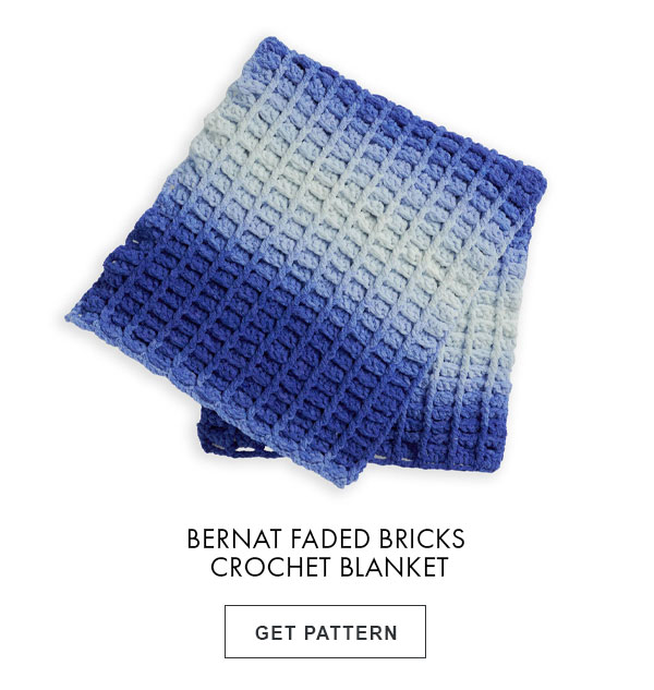 Bernat Faded Bricks Crochet Blanket. GET PATTERN.