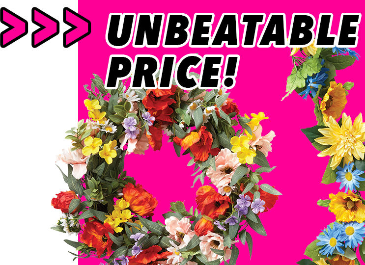 Unbeatable Price! Spring & Summer Wreaths, Garlands & Arrangements