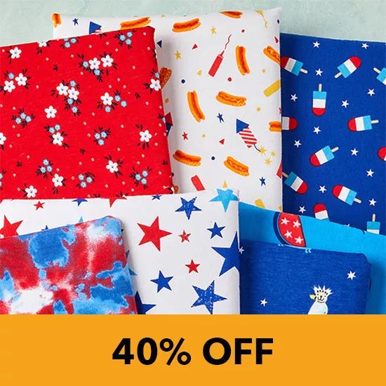 40% off POP! USA Apparel Fabrics