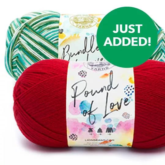 Lion Brand Pound of Love and Bundle of Love Yarn. Just Added!