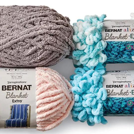 Bernat Blanket and Blanket-EZ Yarn.