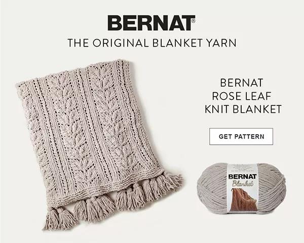 Bernat rose leaf knit blanket. GET PATTERN.