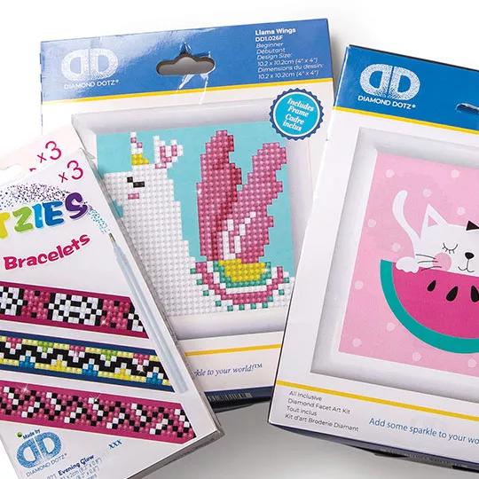 Diamond Dotz Kits and Diamond Art Club Kits.