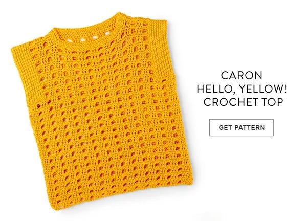 Caron Hello, Yellow! Crochet Top