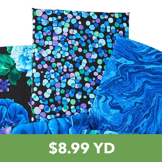 Premium Cotton Fabrics. $8.99 yard.