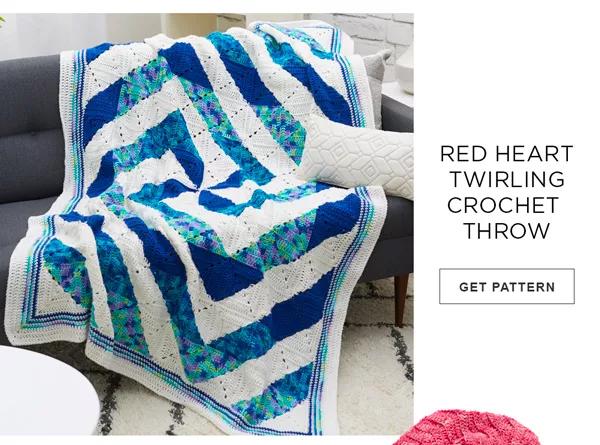 Red Heart™ Twirling Crochet Throw GET PATTERN