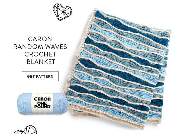 Caron Random Waves Crochet Blanket. Get Pattern.