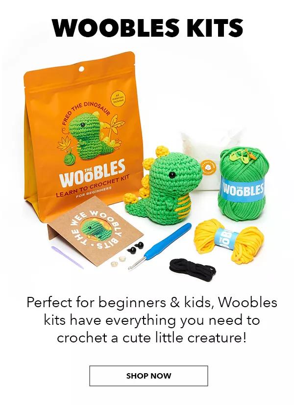 Woobles Kits. Perfect for beginners and kids, Woobles kits have everything you need to crochet a cute little creature!