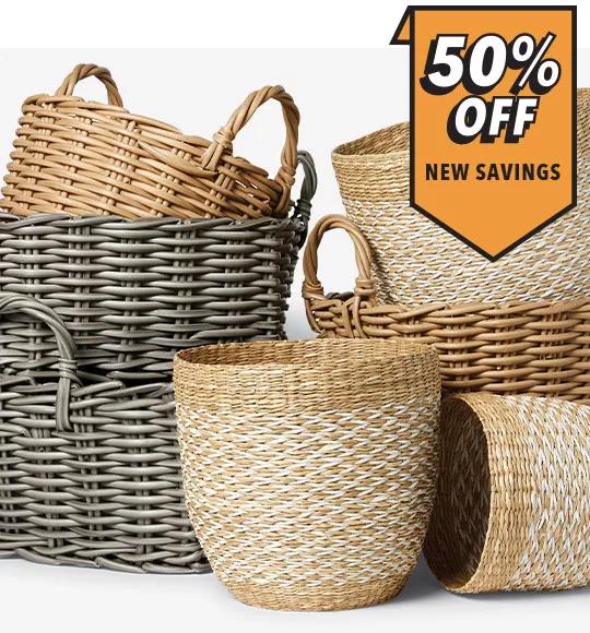 Baskets. 50% off.