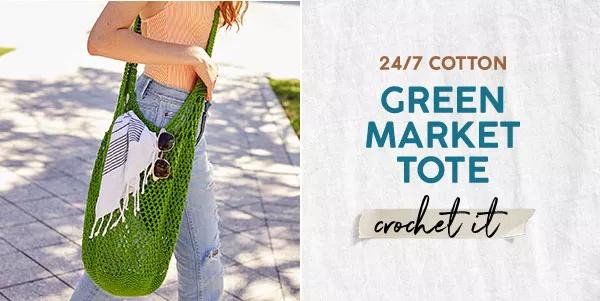 24/7 Green Market Tote. crochet it.