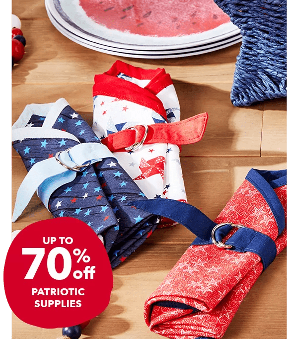 Up to 70% off Patriotic Supplies.