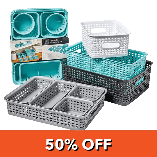 Plastic Weave Storage Bins