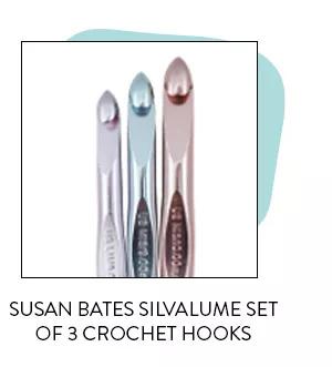 Susan bates silvalume set of 3 crochet hooks