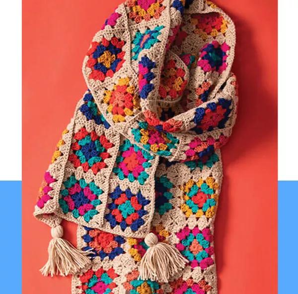 Granny Square Scarf Project.