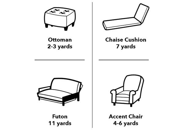 Ottoman, Chaise Cushion, Futon, Accent Chair.