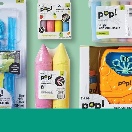 40% off POP! Sidewalk Chalk and Bubbles.