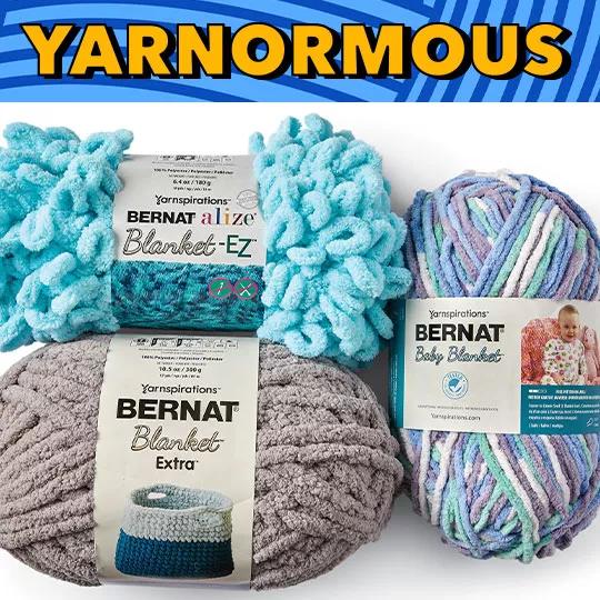 Yarnormous. Bernat Blanket and Blanket-EZ Yarn.