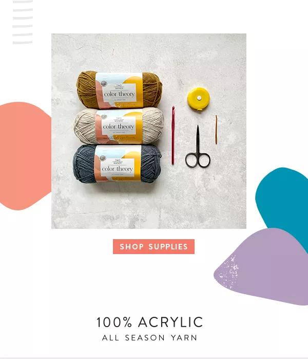 Shop Supplies. 100% Acrylic All Season Yarn.