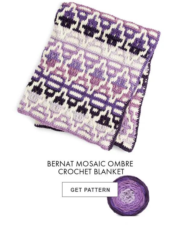 Bernat mosaic ombre crochet blanket. GET PATTERN.