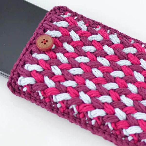 Cotton Crochet Phone Pouch