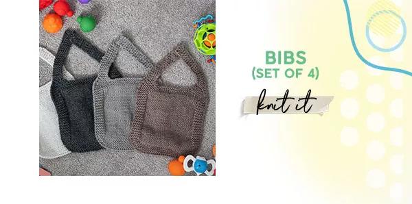 Bibs (set of 4). knit it.