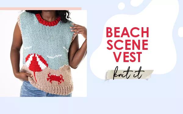 Beach Scene Vest. Knit it.