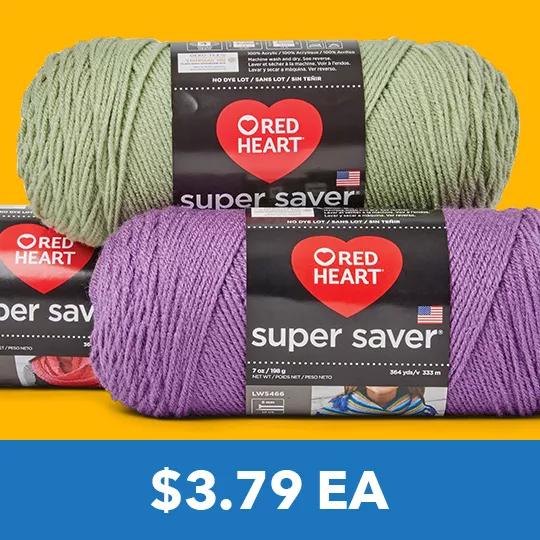 Red Heart Super Saver. $3.79 each.