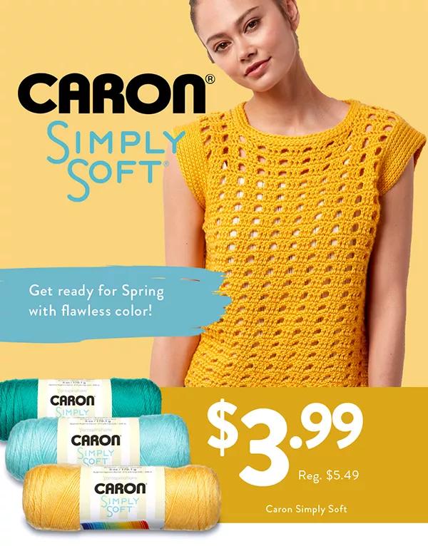 Caron Simply Soft Yarn. $3.99. Reg. $5.49.