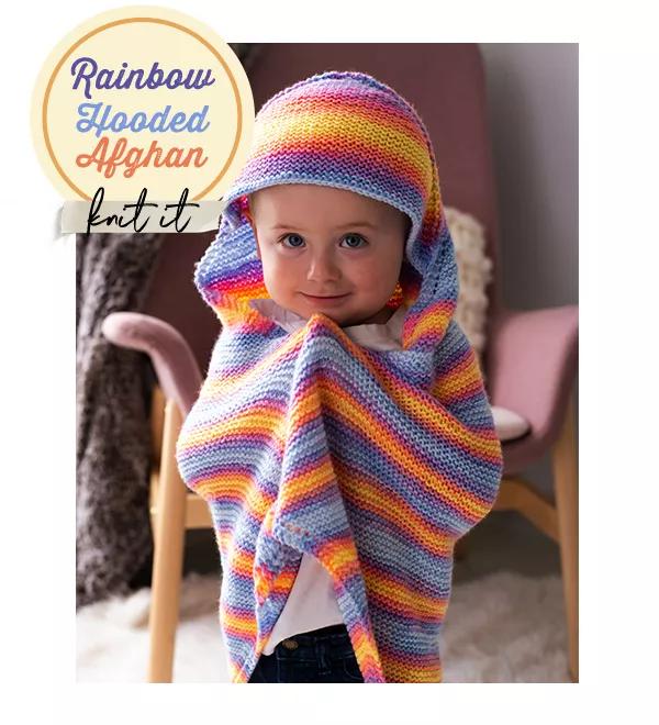 Rainbow Hooded Afghan. knit it.