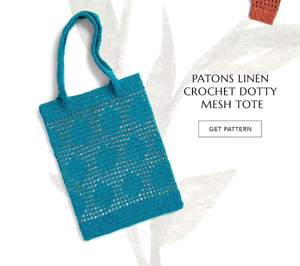 Patons linen crochet dotty mesh tote. GET PATTERN.