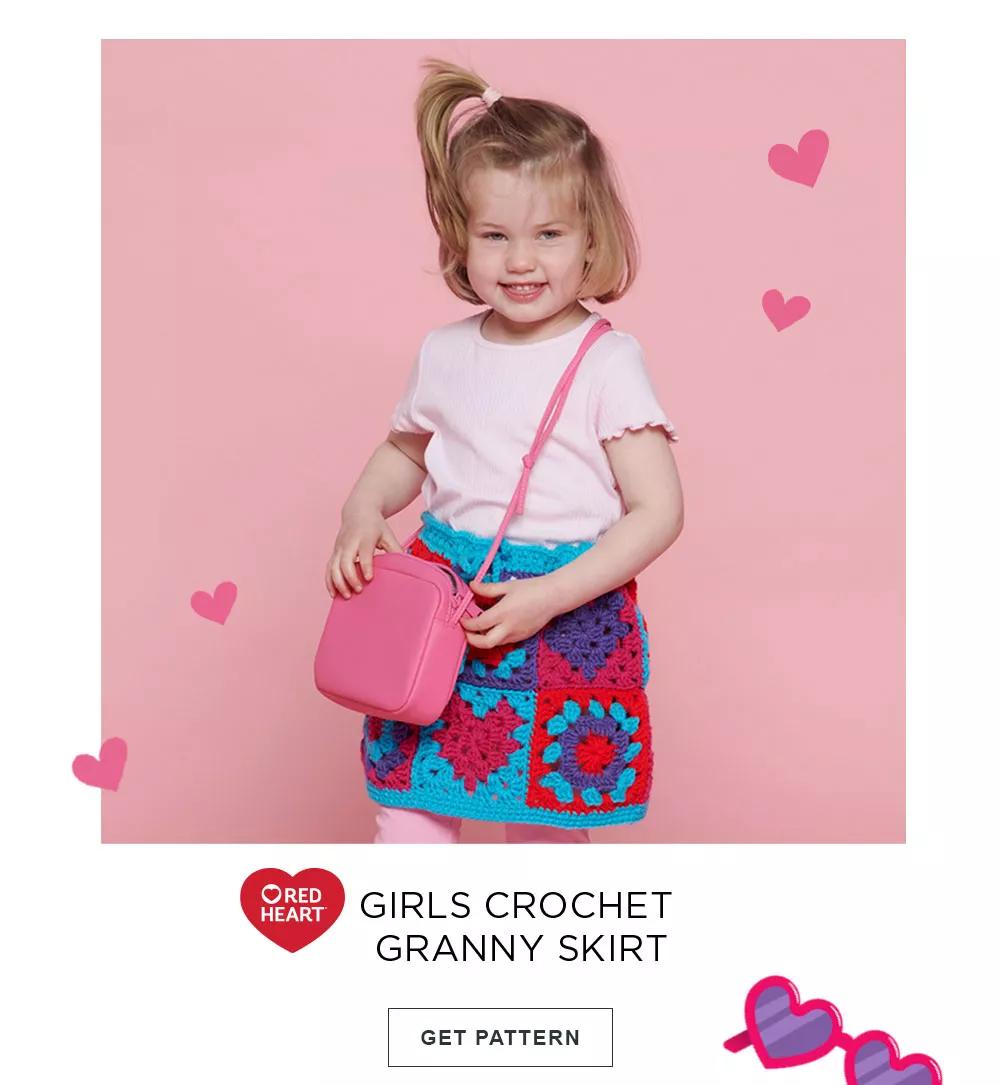 Red Heart. Girls Crochet Granny Skirt. GET PATTERN