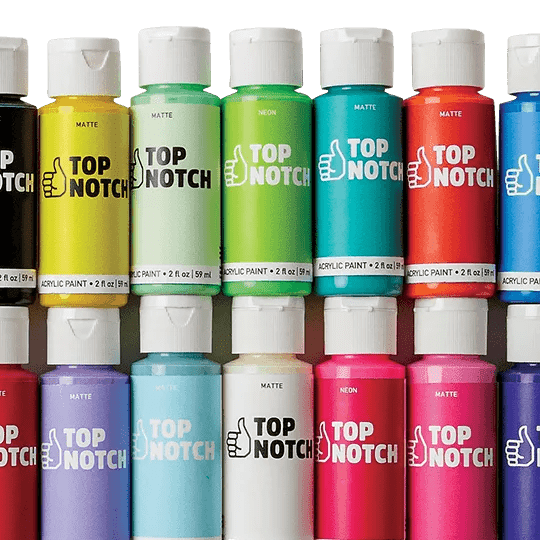 Top Notch 2 ounce Matte Acrylic Paints.