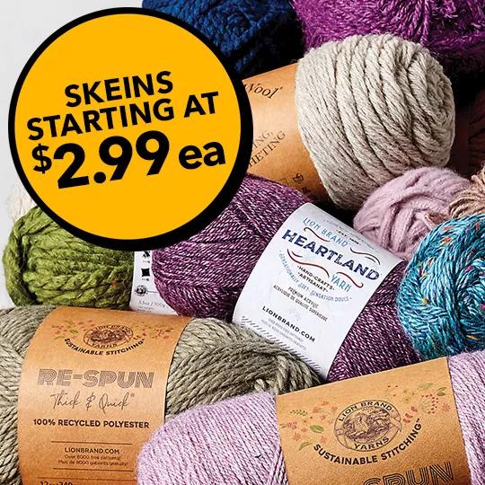 Entire Stock Lion Brand Yarn. Skeins starting at $2.99 ea!