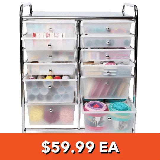 12-Drawer Rolling Carts