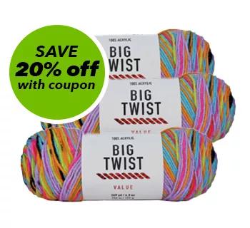 Save 20% off with coupon. STITCH IN COLOR. Grab a speckled, ombre stripes and styles splashed with all over color. Big Twist Prints