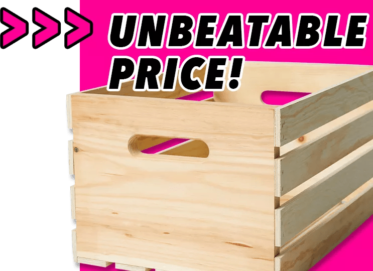 Unbeatable Price! 18 inch Unfinished Wood Crate