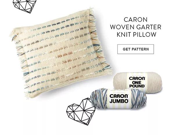 Caron Woven Garter Knit Pillow. Get Pattern.