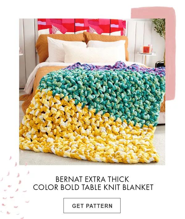 Bernat Extra Thick Color Bold Table Knit Blanket