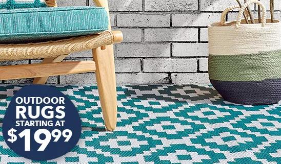  Outdoor Rugs Starting at $19.99.