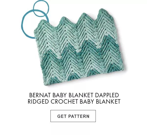 Bernat baby blanket dappled ridged crochet baby blanket. GET PATTERN.